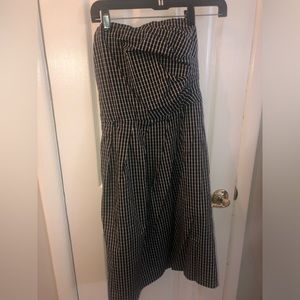 Woman’s strapless dress